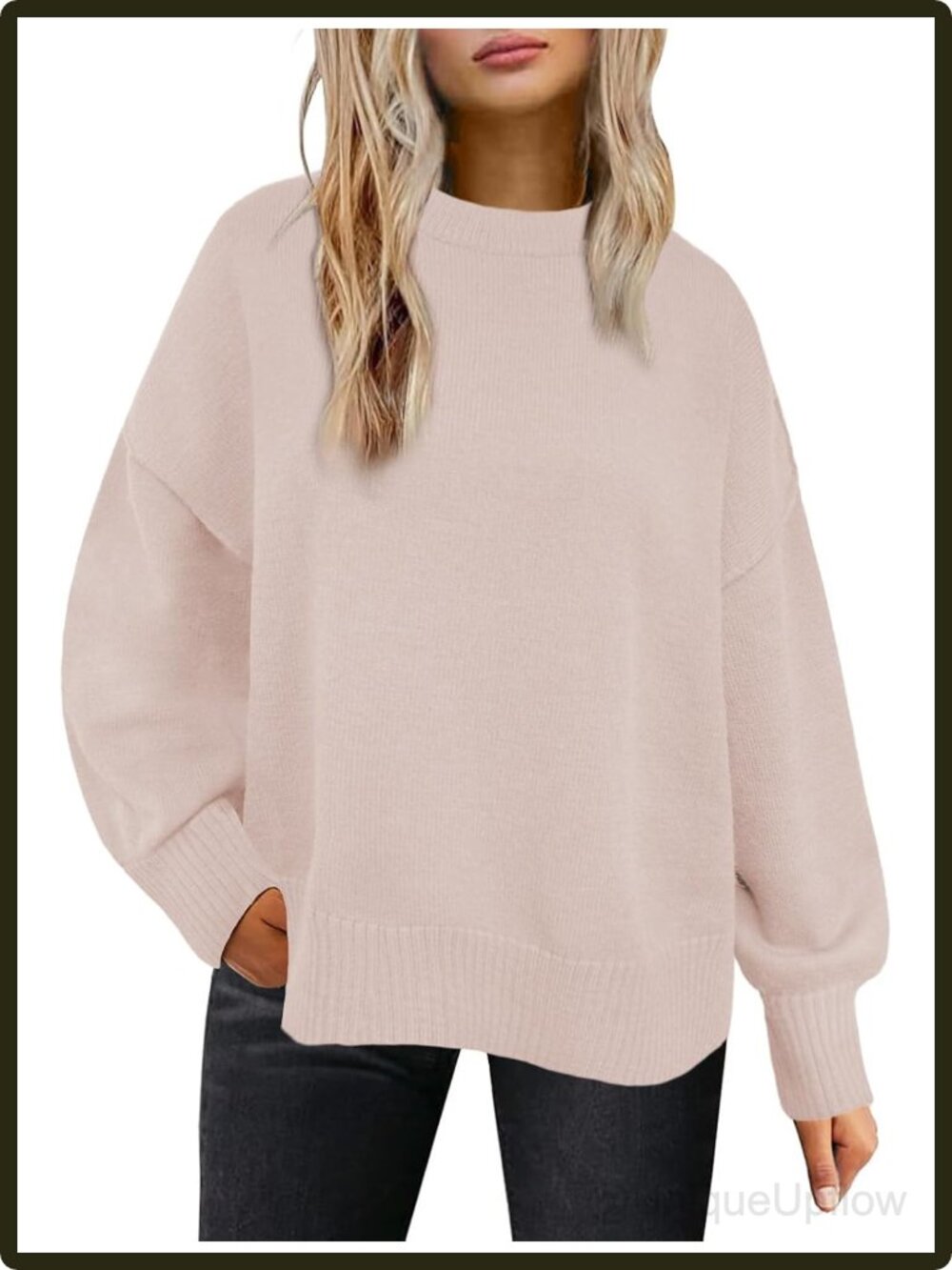 Womens Oversized Crewneck Sweatshirt Long Sleeve Pullover Tunic Top